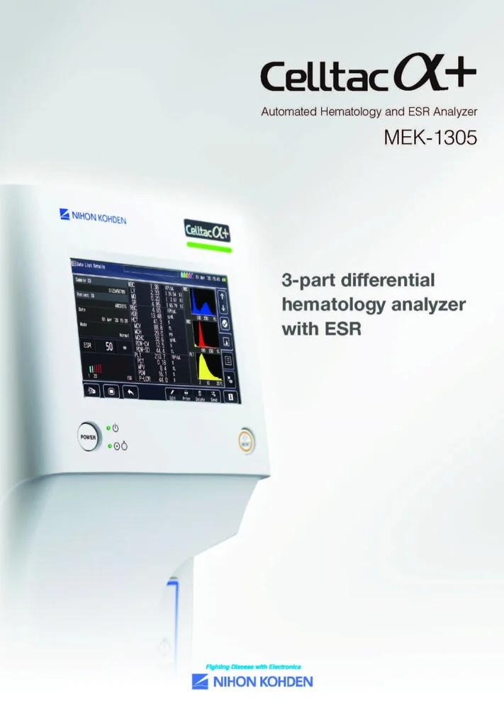 Nihon Kohden Automated Hematology Analyzer MEK 1300 series with ESR/CBC